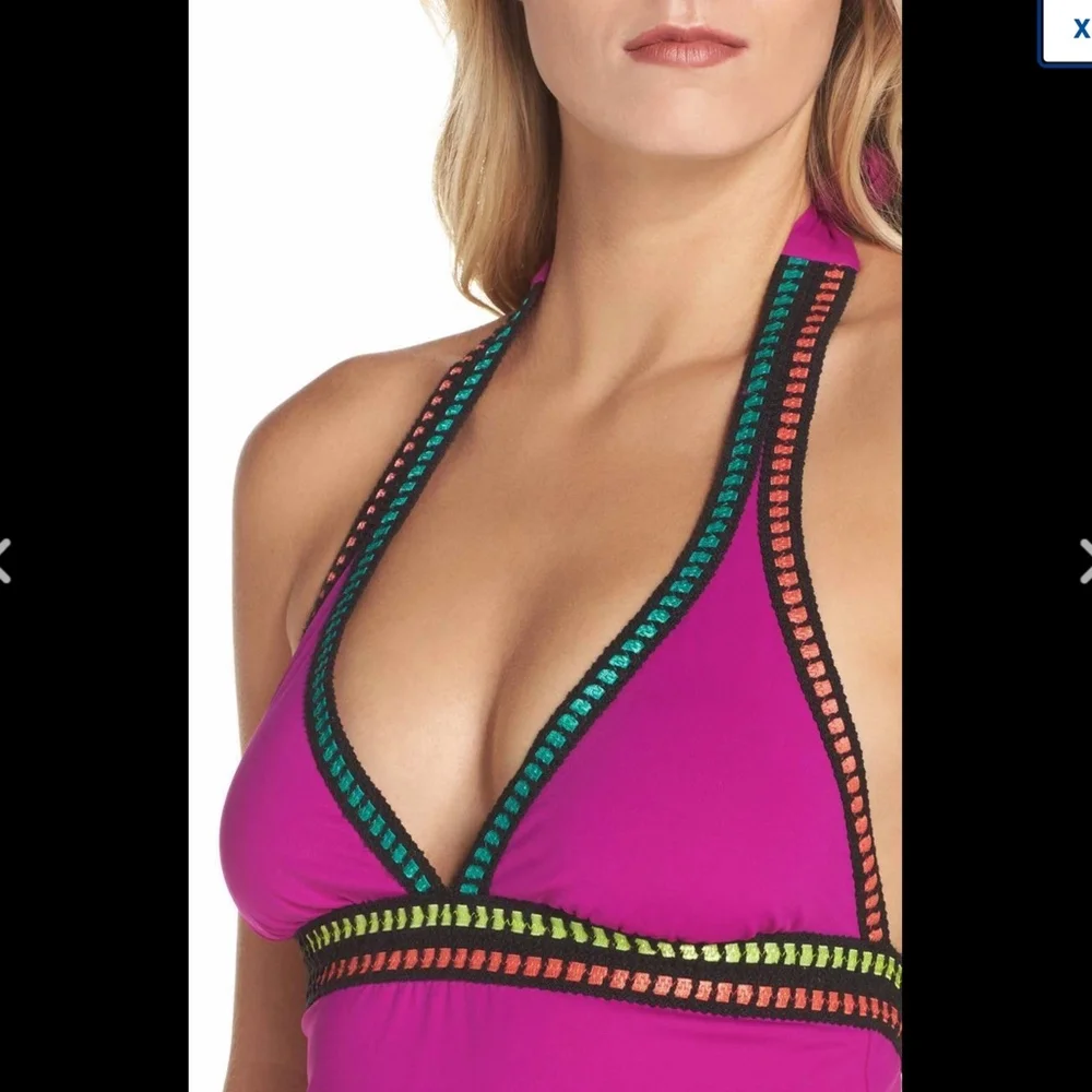 NWT La Blanca Threading Along Tankini Top in Magenta [SZ 4 US ]‎